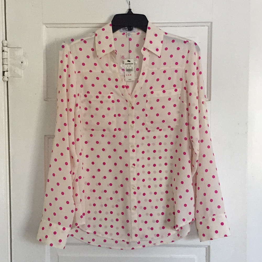 Express Pink/white blouse